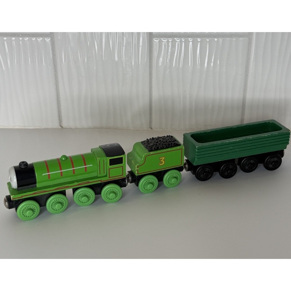 VTG Lot 3 Henry Engine Tender & Log Car Thomas Wooden Train Learning Curve 2003